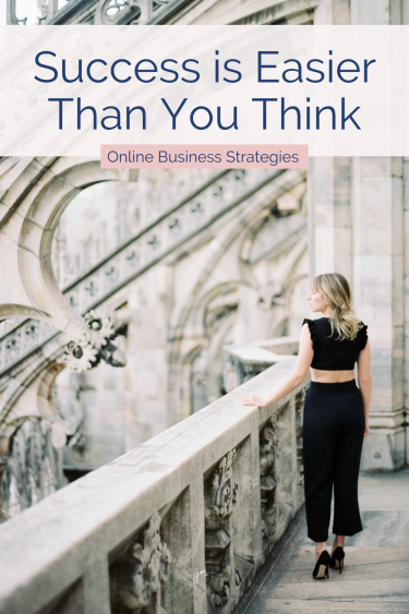 woman walking along pedway in beautiful architecure - success is easier than you think