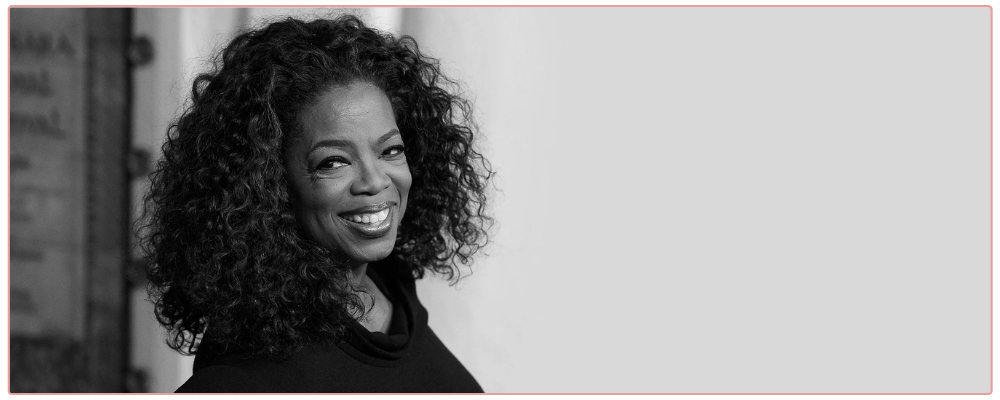Black and White photograph of Oprah Winfrey