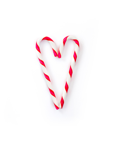 Candy Canes creating the shape of a heart