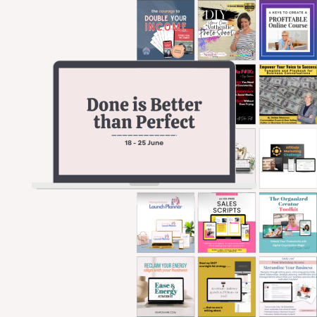 Mock up of the done is better than perfect business bundle